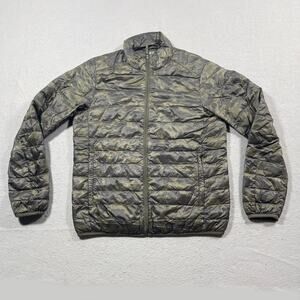 UNIQLO Ultra Light Down Filled Jacket Men Small Camo Green Puffer Packable‎